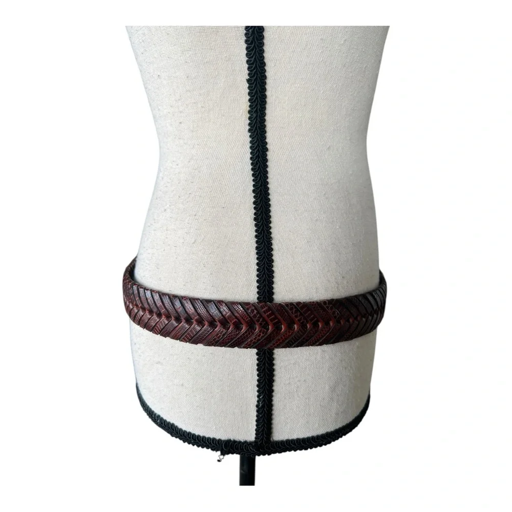 Mezlan Womens Dark Brown Braided Leather Belt